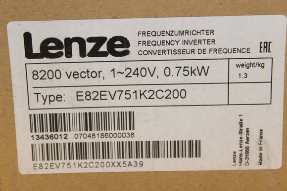 New  | LENZE | E82EV751K2C200 |
