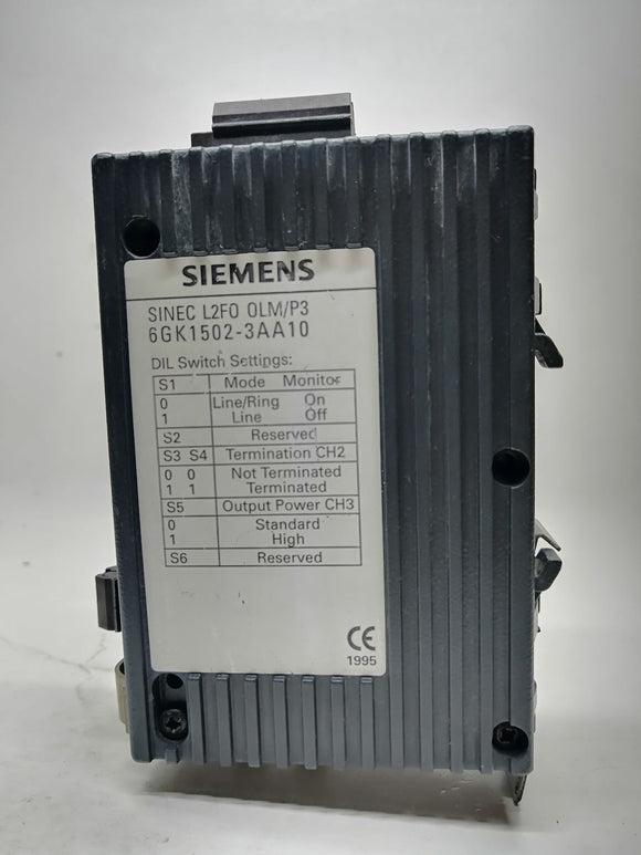 Pre-Owned | SIEMENS | 6GK1502-3AA10 | SIEMENS SINEC L2FO OLM 6GK1502-3AA10