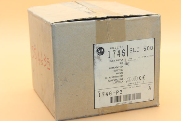 New | Allen-Bradley | 1746-P3 | Allen Bradley 1746-P3 /A SLC 500 Power Supply, Fac. 7M, 1746P3