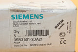 Lot of 5 | New | SIEMENS | 3SB3 501-2DA21 | ILLUM SELECTOR SWITCH RED
